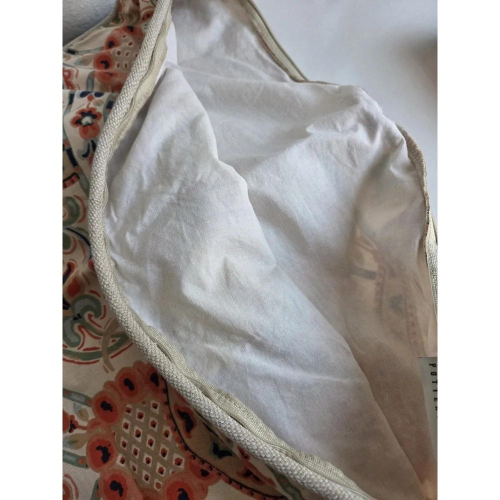 Potterybarn Hartland Paisley Euro Sham Rope Border Linen Blend Set Of 2 22x23